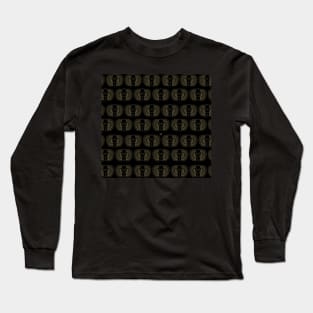 Winged Scarab Pattern Long Sleeve T-Shirt